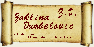 Žaklina Dumbelović vizit kartica